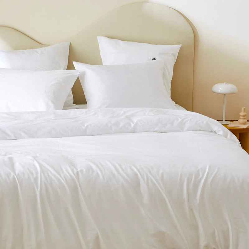 La housse de couette en satin de coton bio - Blanc