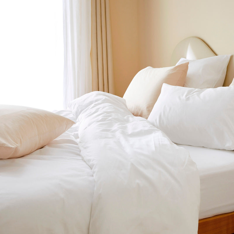 La housse de couette en satin de coton bio