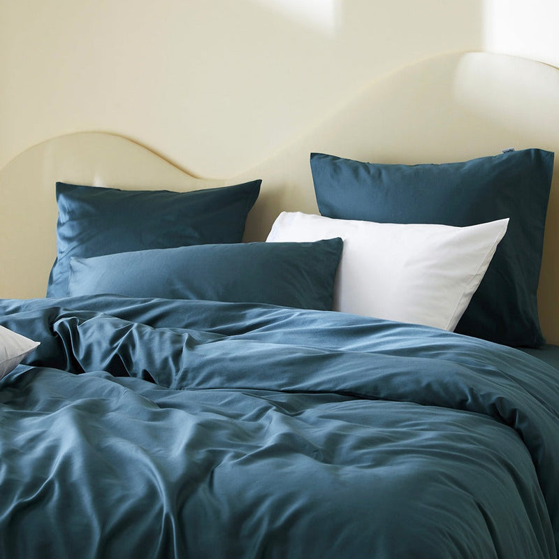 La housse de couette en satin de coton bio