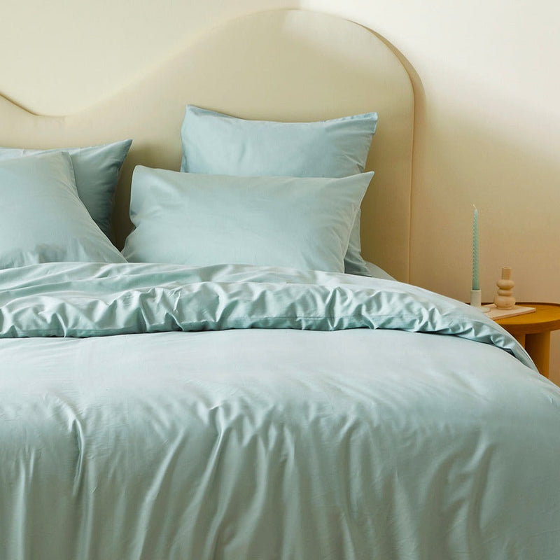 La housse de couette en satin de coton bio - Vert d'eau