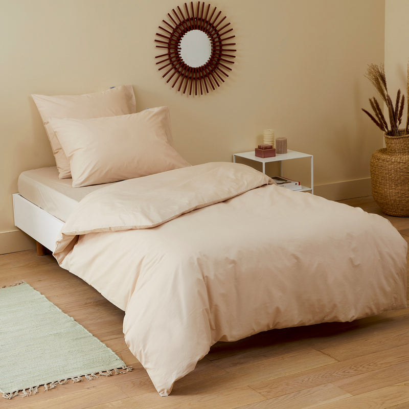La housse de couette enfant en percale de coton bio - Beige