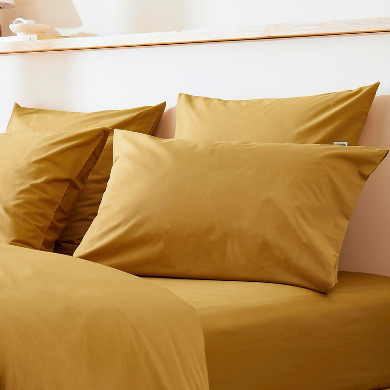 2 taies d'oreiller en percale de coton bio