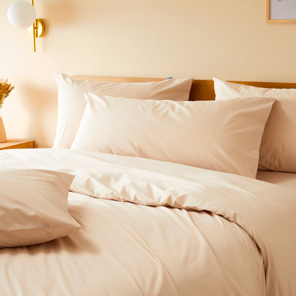 La taie du oli max en percale de coton bio - Beige