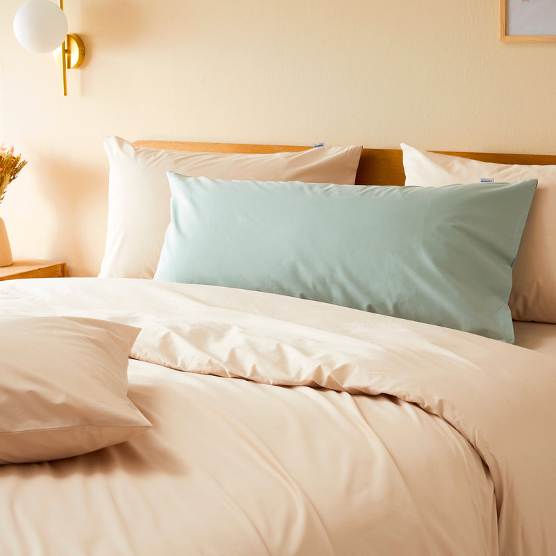 La taie du oli max en percale de coton bio - Vert d'eau