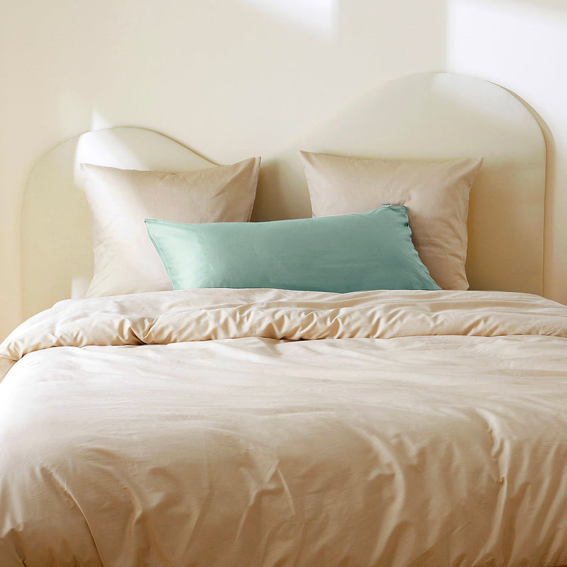 La taie du oli max en satin de coton bio - Vert d'eau