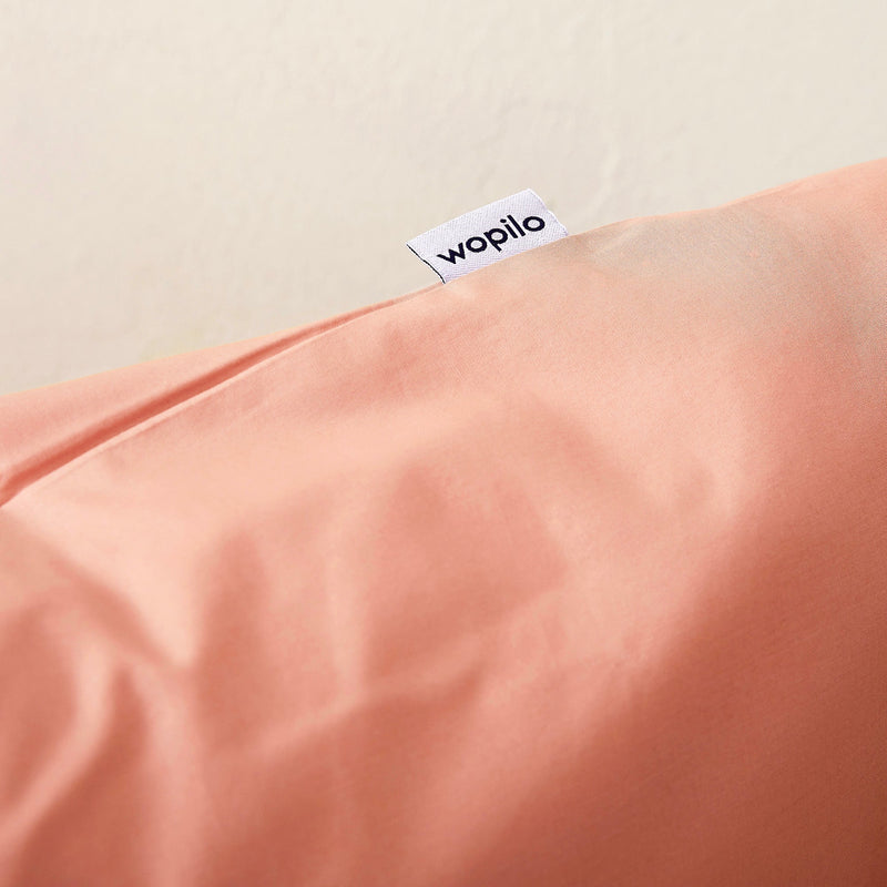 Taie d'oreiller enfant en percale de coton bio - Bois de rose