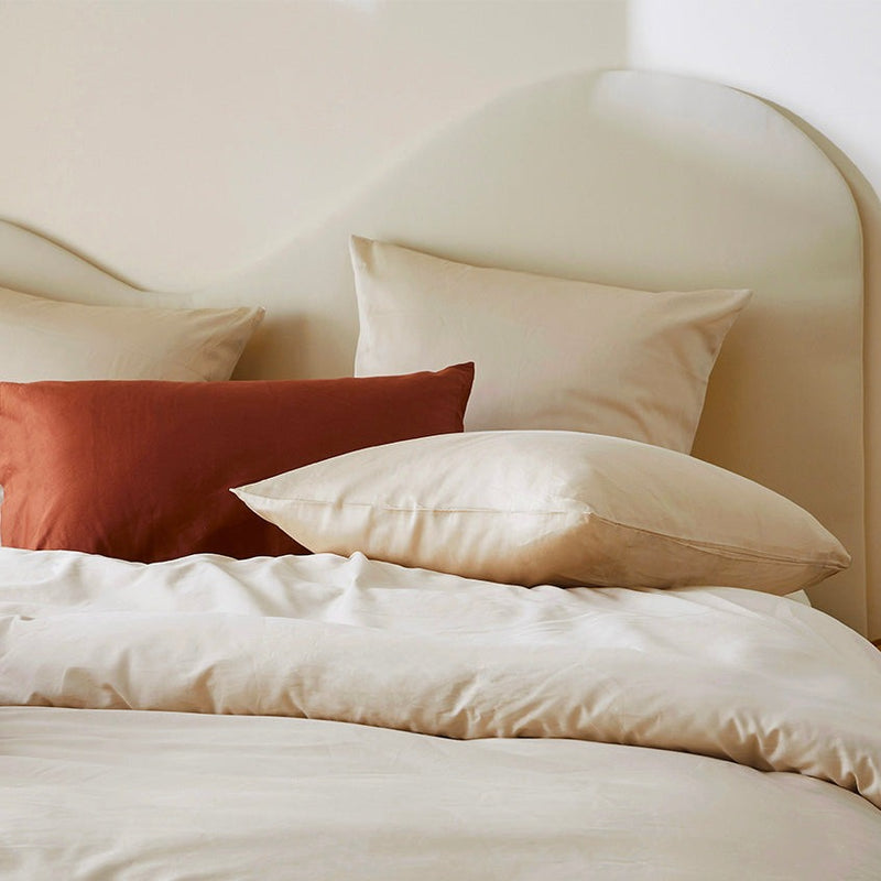 2 taies d'oreiller en satin de coton bio