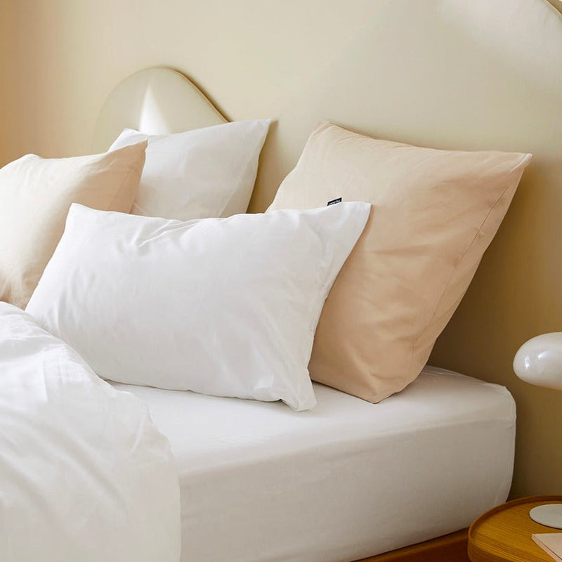 2 taies d'oreiller en satin de coton bio