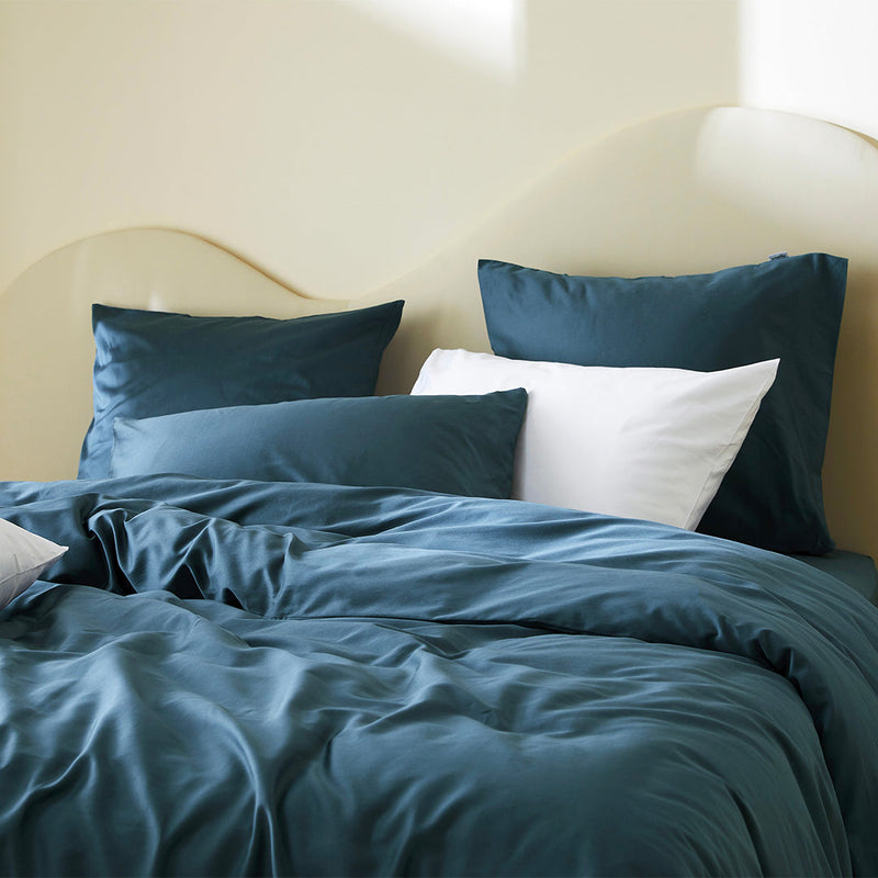 2 taies d'oreiller en satin de coton bio