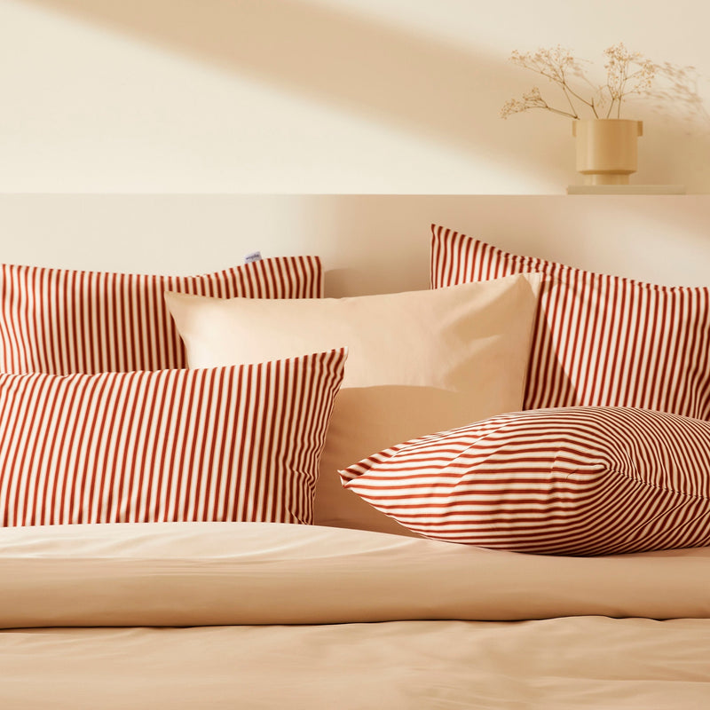 2 taies d'oreiller en satin de coton bio