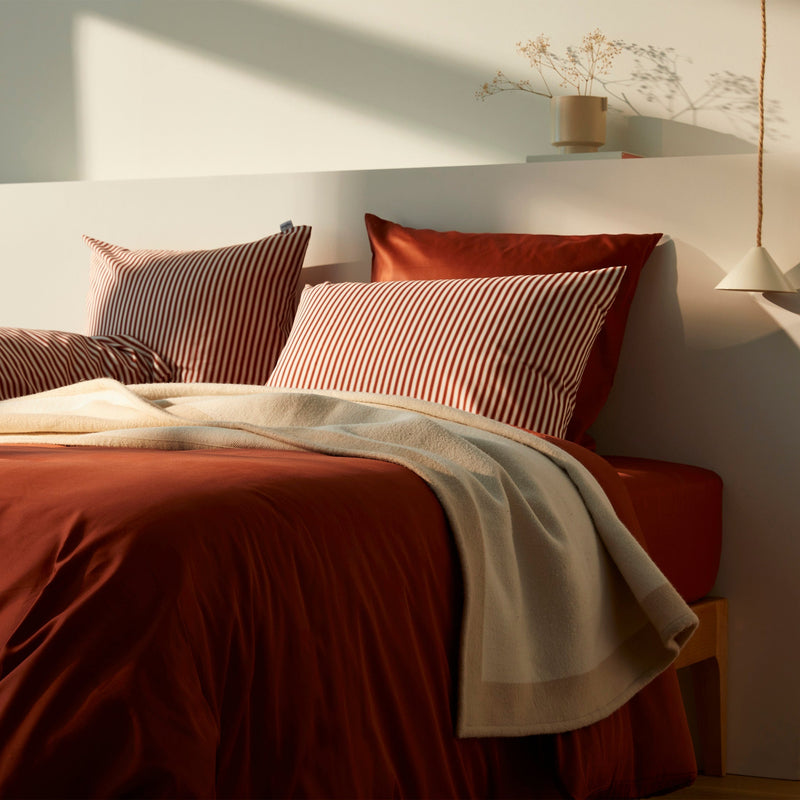 2 taies d'oreiller en satin de coton bio