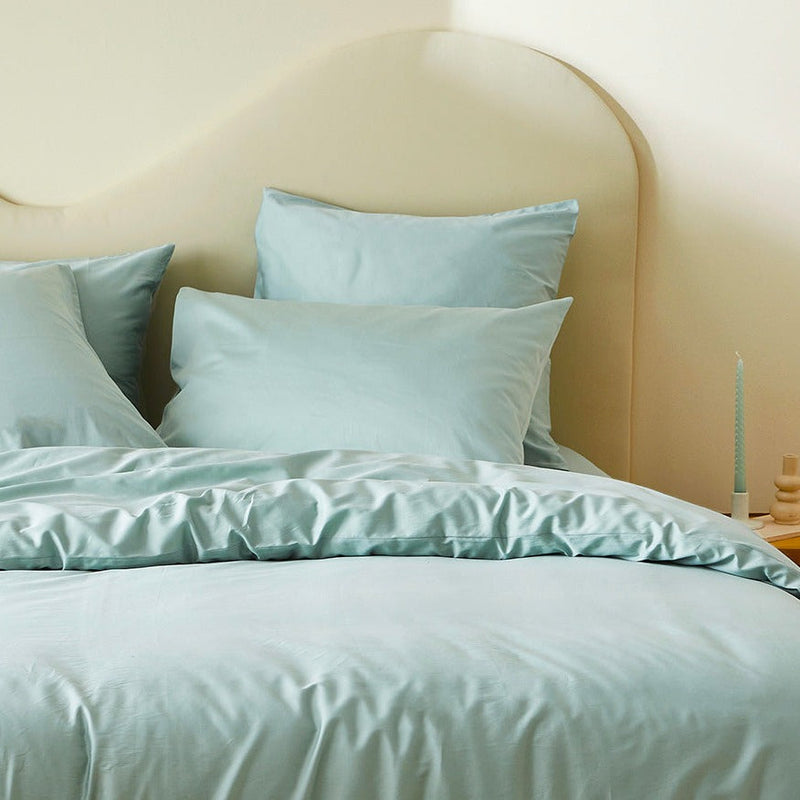 2 taies d'oreiller en satin de coton bio