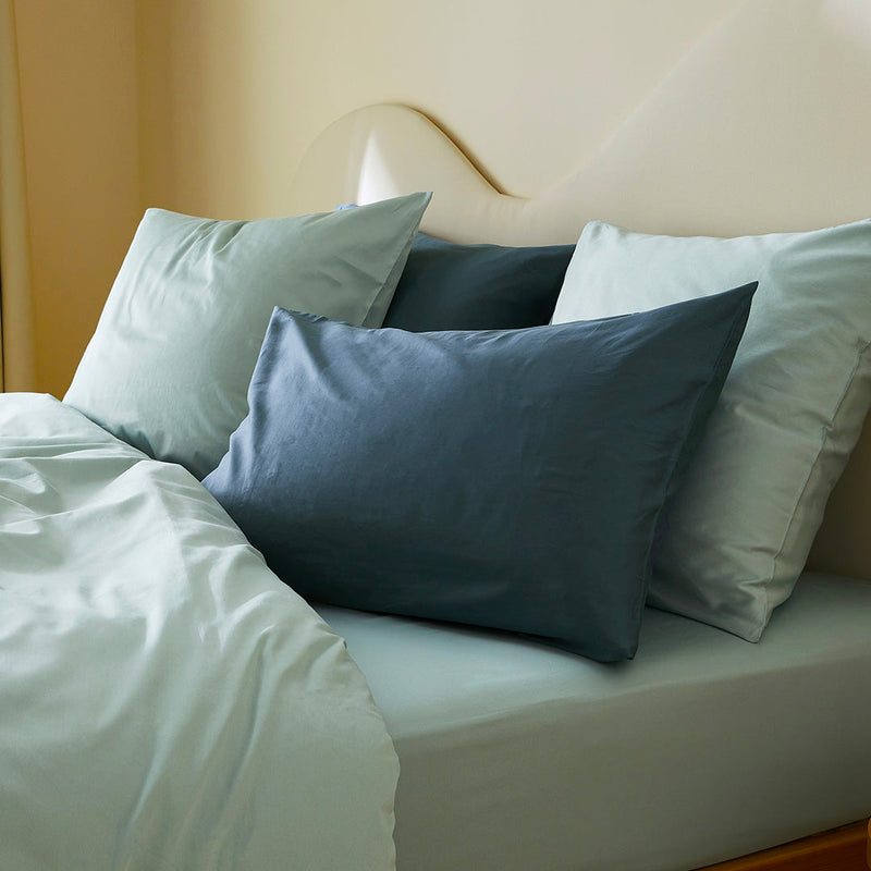 2 taies d'oreiller en satin de coton bio