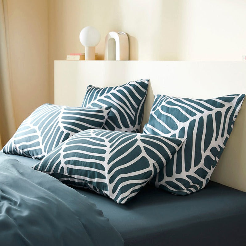 La taie d'oreiller en Tencel™ - Dunes bleu ardoise