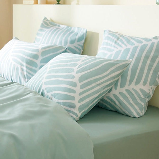 2 taies d'oreiller en Tencel™ - Dunes vert d'eau