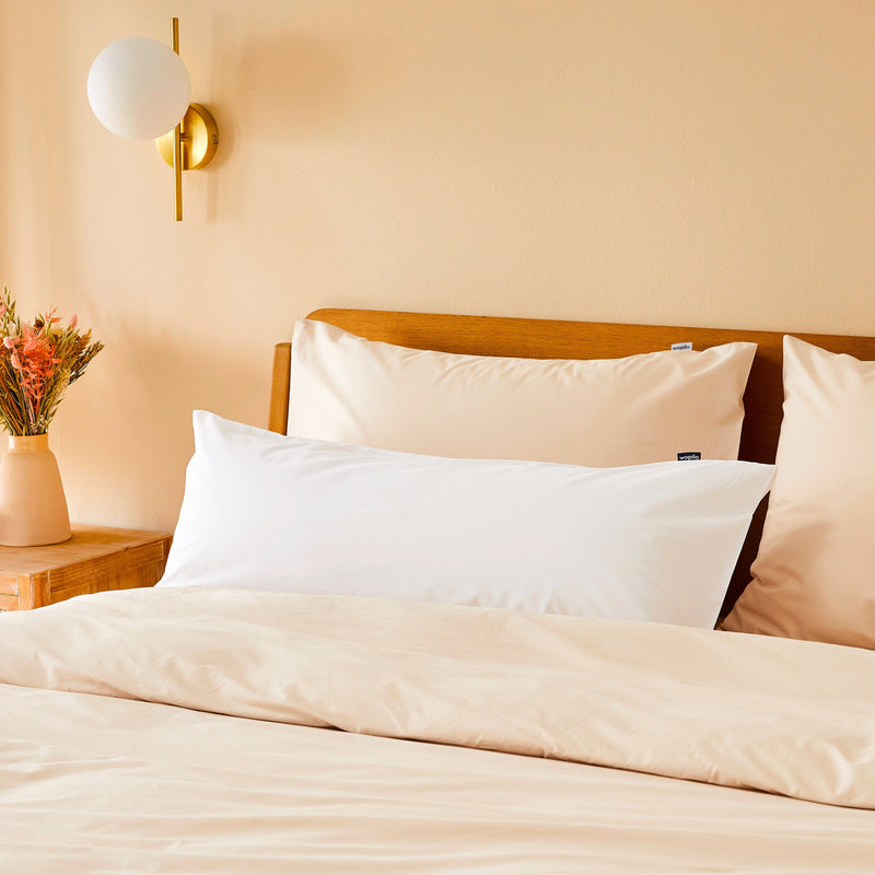 La taie de traversin wonderpilo en percale de coton bio - Blanc