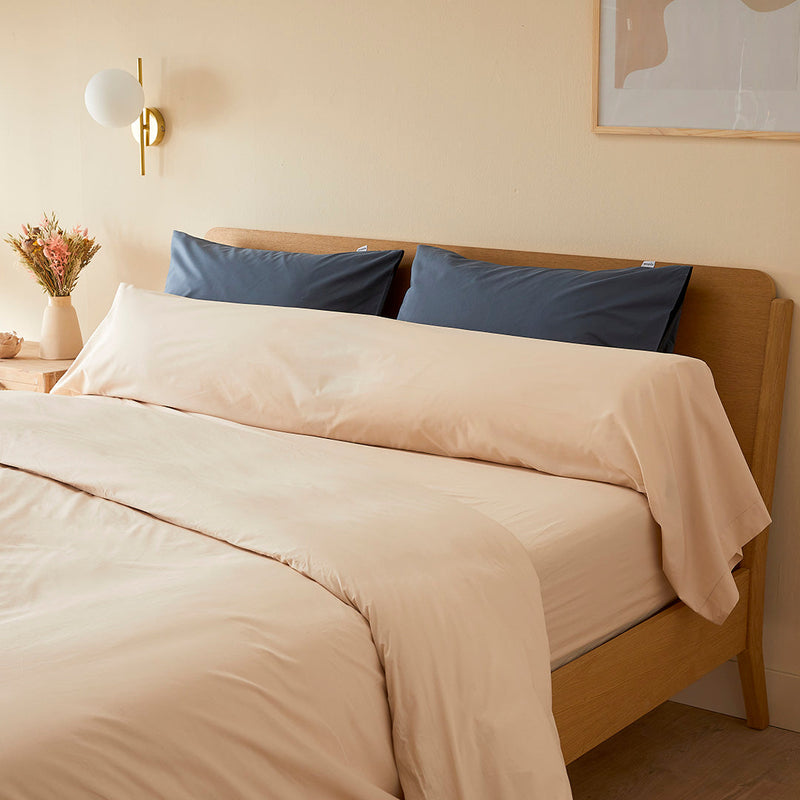 La taie de traversin en percale de coton bio - Beige