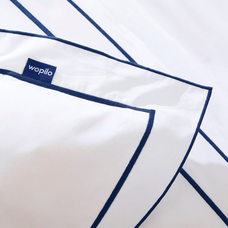 2 taies d'oreiller en percale de coton bio