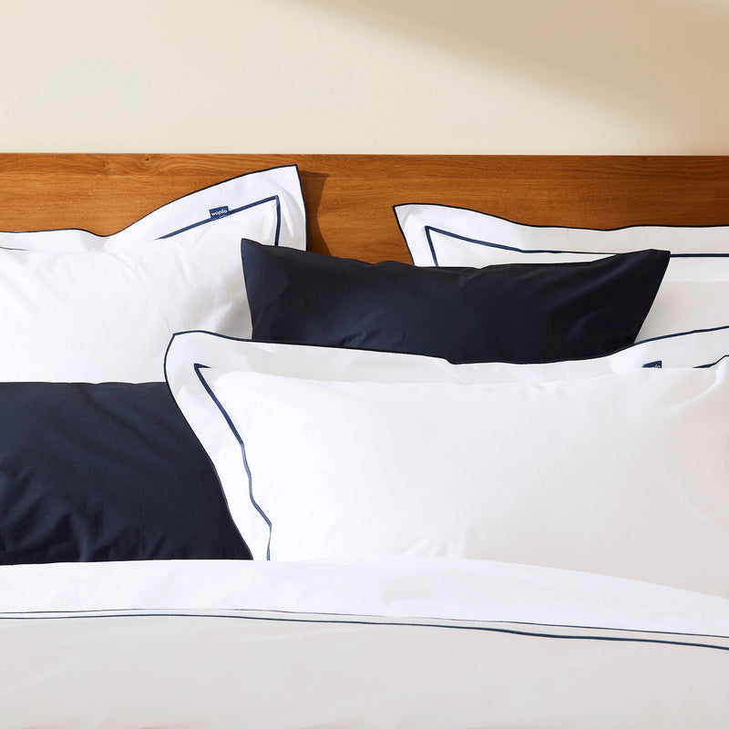 2 taies d'oreiller en percale de coton bio