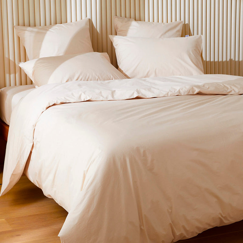 La housse de couette en percale de coton bio - Beige