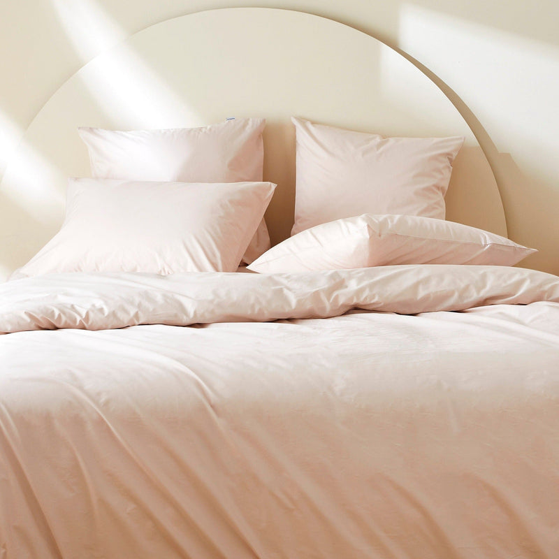 La housse de couette en percale de coton bio - Rose poudré