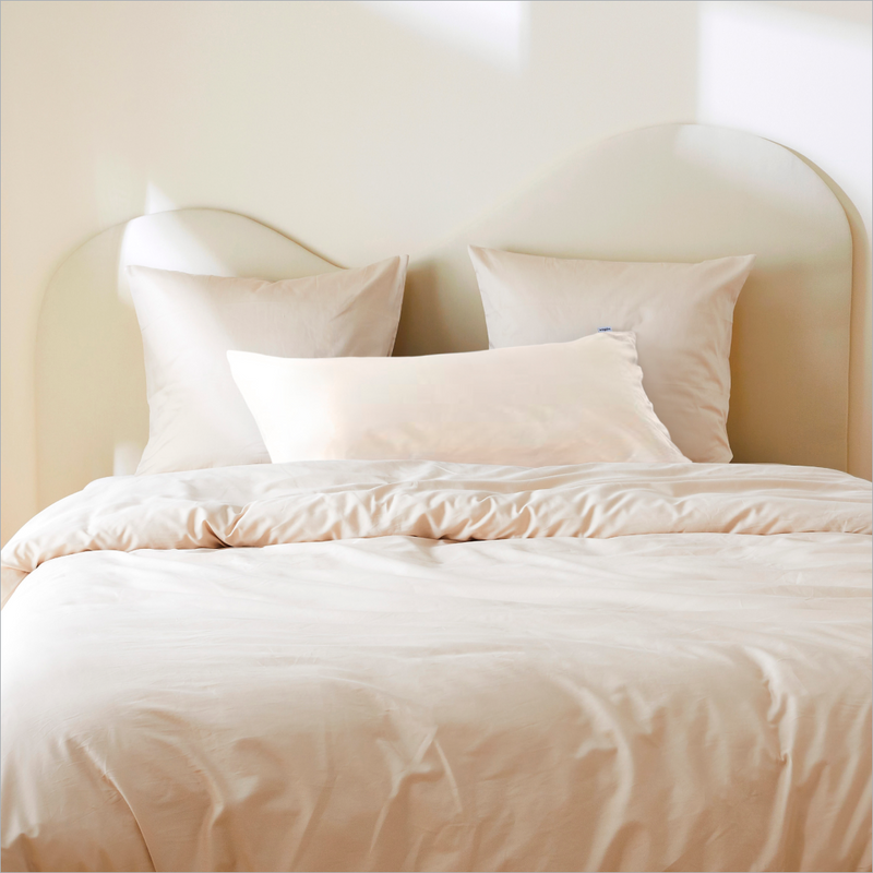 La taie du oli max en satin de coton bio - Beige