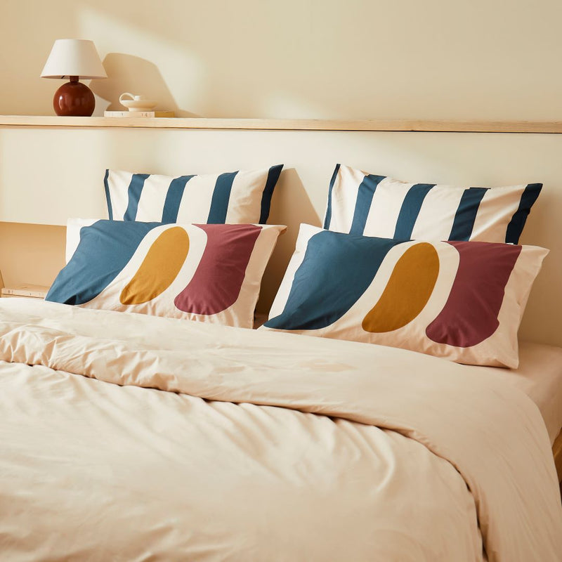 2 taies d'oreiller en percale de coton bio