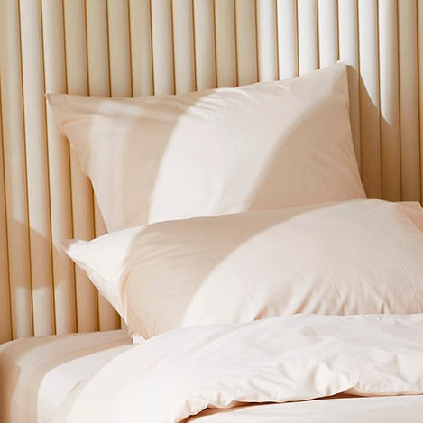Taie d'oreiller enfant en percale de coton bio - Beige