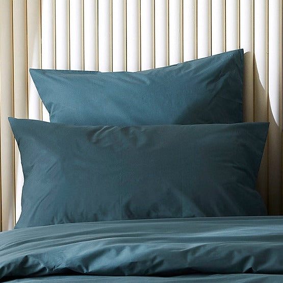 Taie d'oreiller enfant en percale de coton bio - Bleu ardoise
