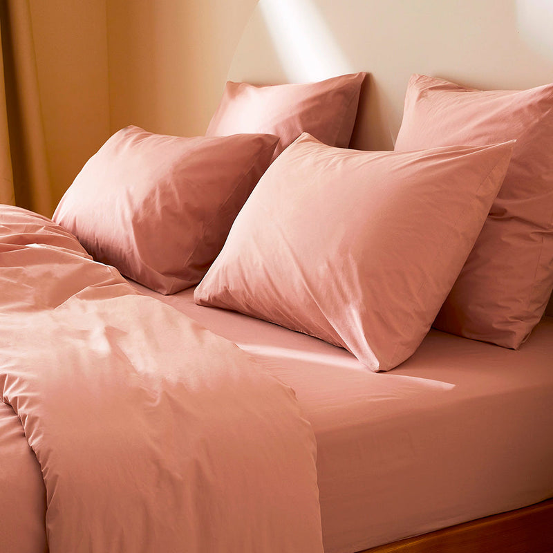 2 taies d'oreiller en percale de coton bio