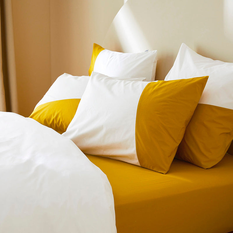 2 taies d'oreiller en percale de coton bio