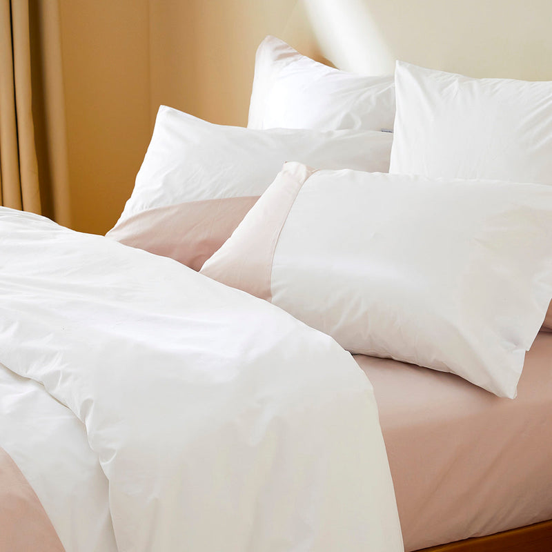 2 taies d'oreiller en percale de coton bio