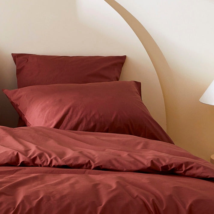 Taie d'oreiller enfant en percale de coton bio - Marsala