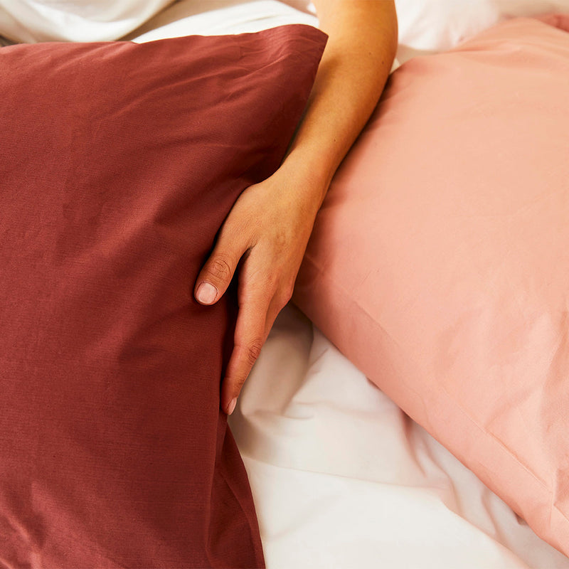 2 taies d'oreiller en percale de coton bio