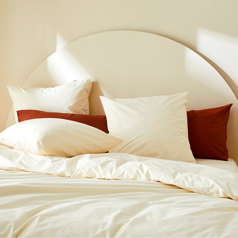 2 taies d'oreiller en percale de coton bio