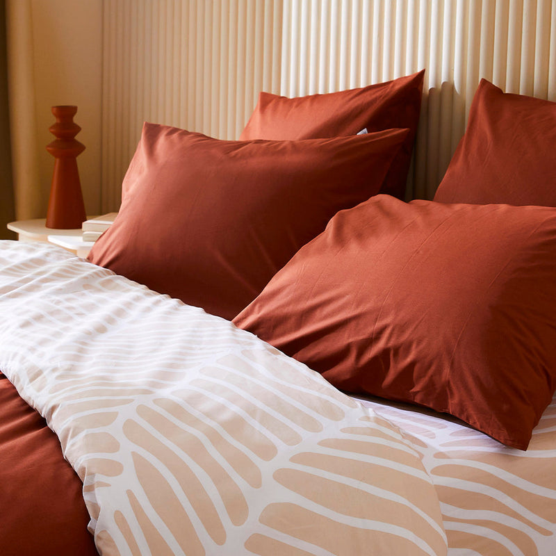 La taie d'oreiller en percale de coton bio - Terracotta