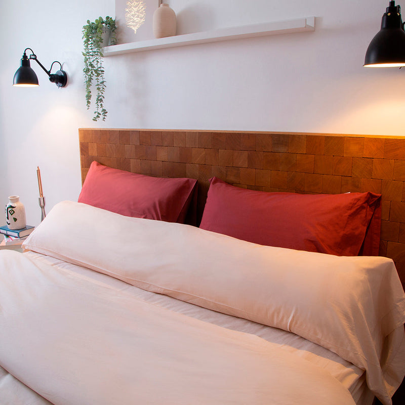 La taie de traversin en percale de coton bio