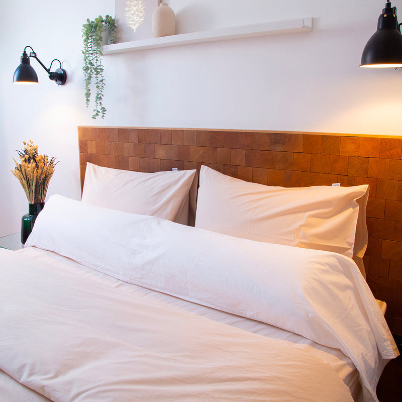 La taie de traversin en percale de coton bio